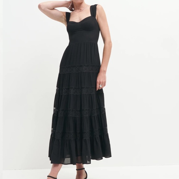 Reformation Hedda Dress in Black NWT Sz 10 - Picture 1 of 13